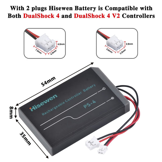 for All PS4 Controllers - Dual Use 2000mAh Replacement Battery (Fat Slim Pro)