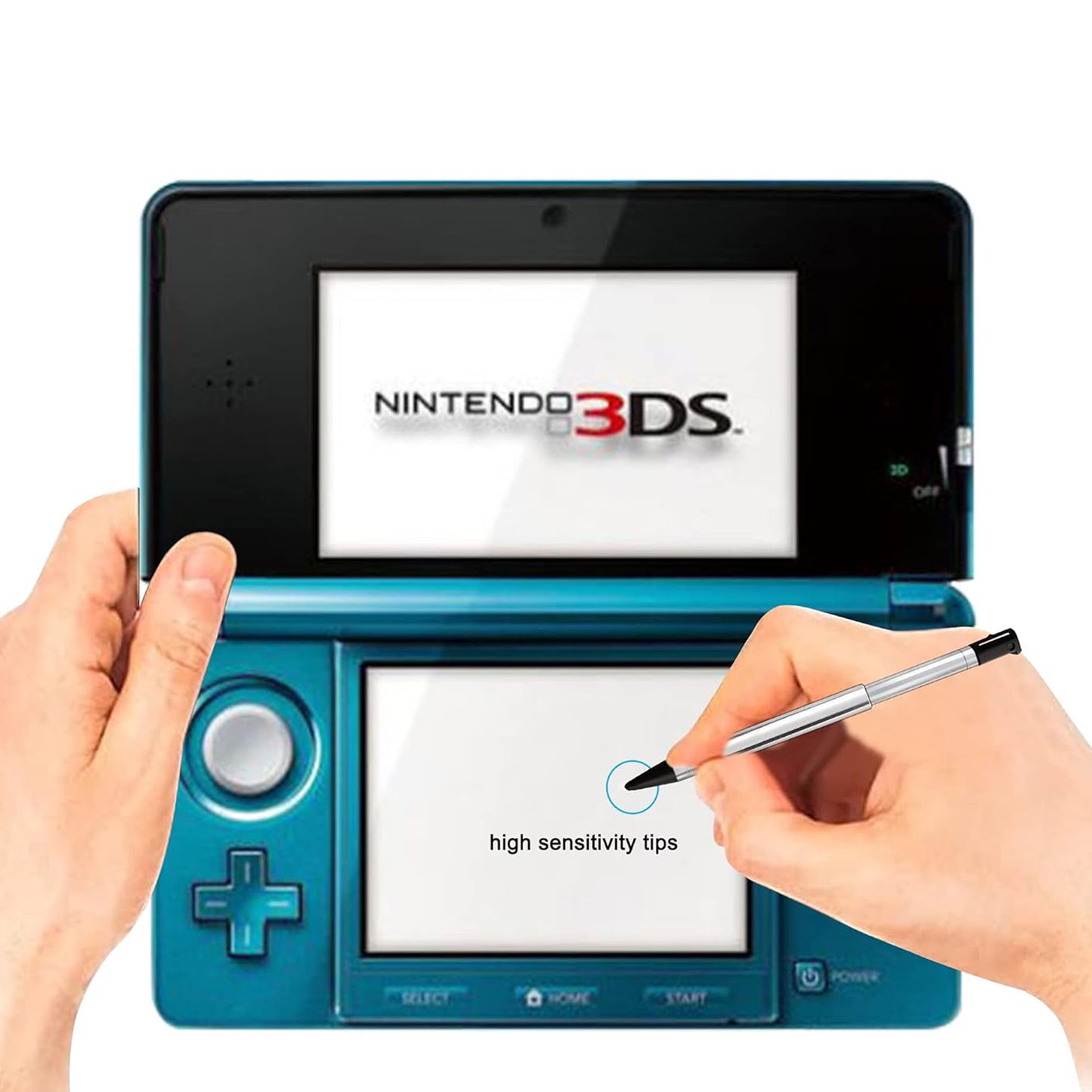 for Nintendo 3DS - 4 Pack of Colour Metallic Retractable Extendable Stylus Pens
