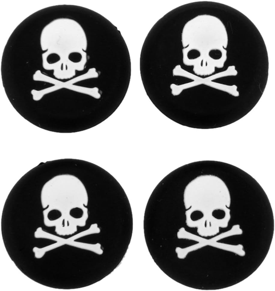 for Xbox Series S|X One PS5 PS4 - 4x Skull & Cross Bones Thumbstick Grip Covers