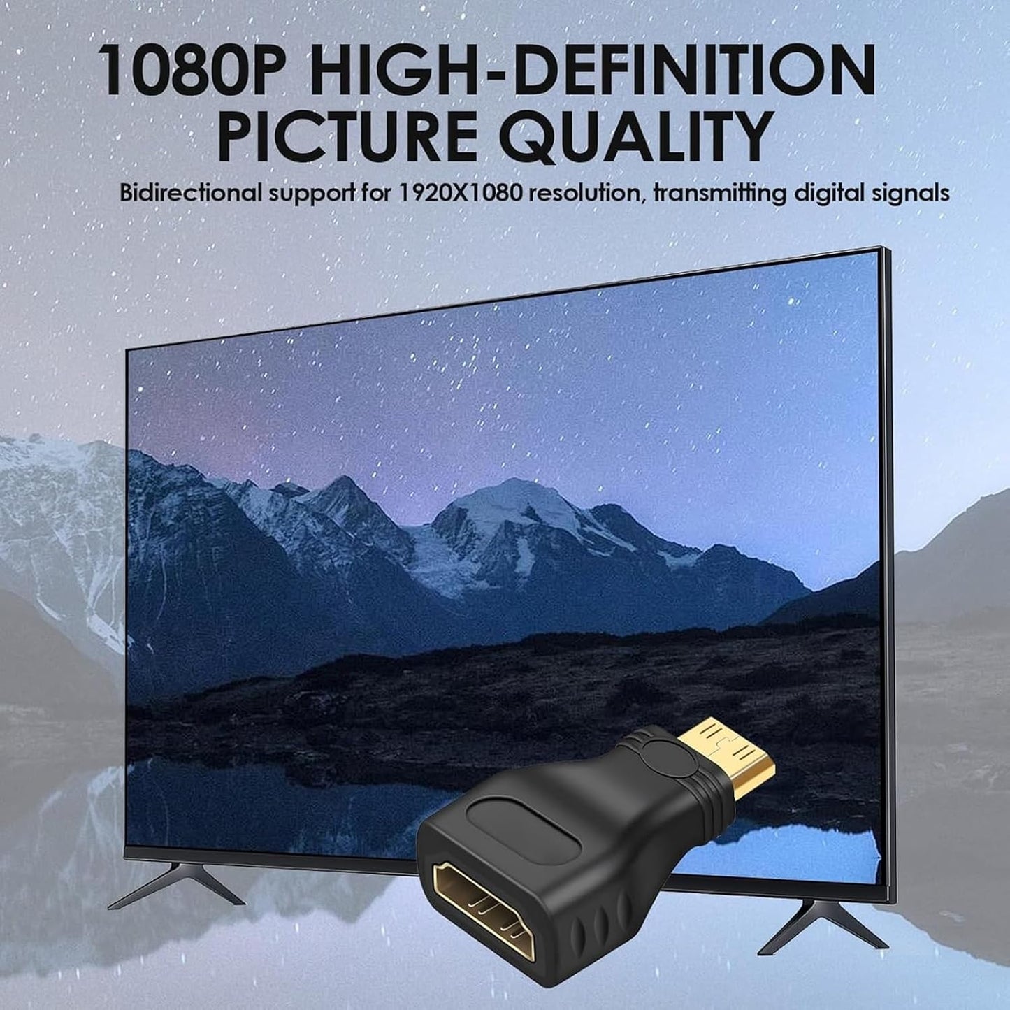 for PC Camera Tablet - HDMI Female to Mini HDMI Male Adapter Converter 4K HD
