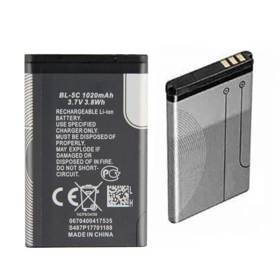 for Nokia C2 01 02 03 06 C1 7600 N70 1100 1600 2300 6230 - BL-5C Battery | FPC