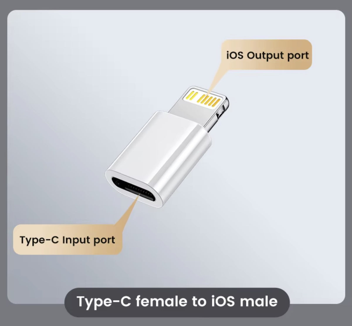 for Apple iPhone - 8 pin to USB-C Fast Charge OTG converter adapter