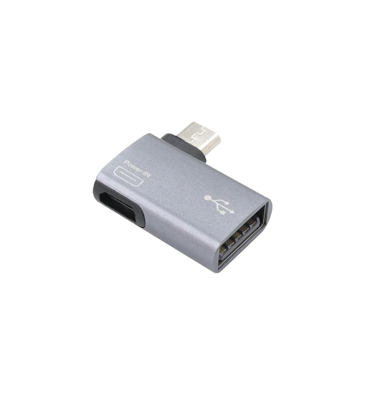 For Amazon Firestick 4K - Silver OTG Adapter Left or Right Angle Micro USB Port