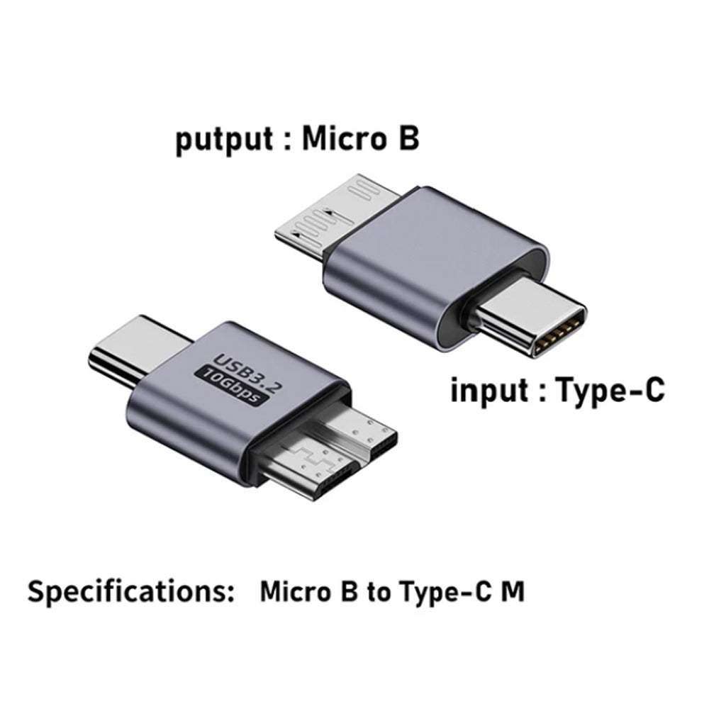 for Portable Hard Drive HDD Micro B - USB-C 3.0 Male Female Adapter Converters