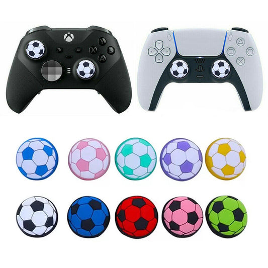 for PS5 PS4 Xbox One S|X - 2x Football Silicone Thumb Stick Grip Cover Caps
