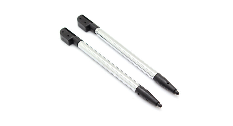 for Nintendo DS Lite - 2x Black Metal Retractable Extendable Stylus Touch Pens