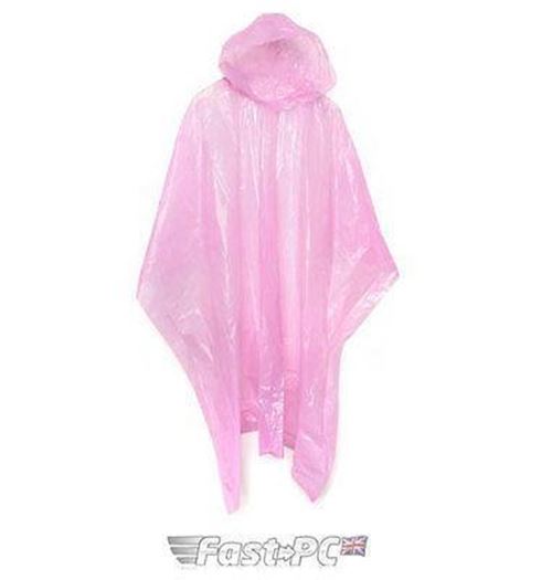 Kids Children Size Coloured Waterproof Hooded Rain Poncho Mac Coat Theme Parks