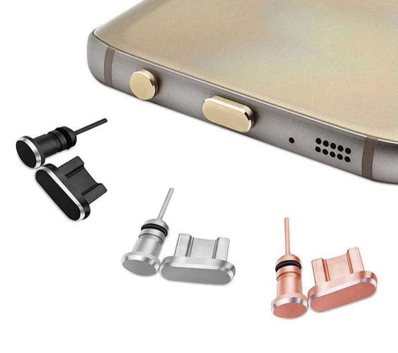 Metal Micro USB Charger & Ear Port Anti Dust Cover Plug Older Samsung Android