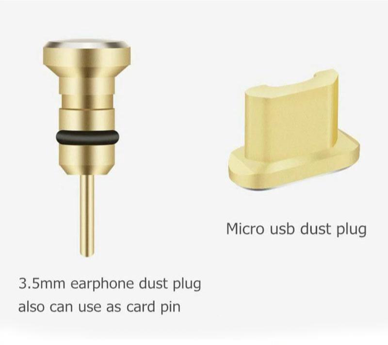 Metal Micro USB Charger & Ear Port Anti Dust Cover Plug Older Samsung Android