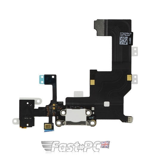 White USB Charging Dock Port Mic Earphone Jack Replacement for Apple iPhone 5
