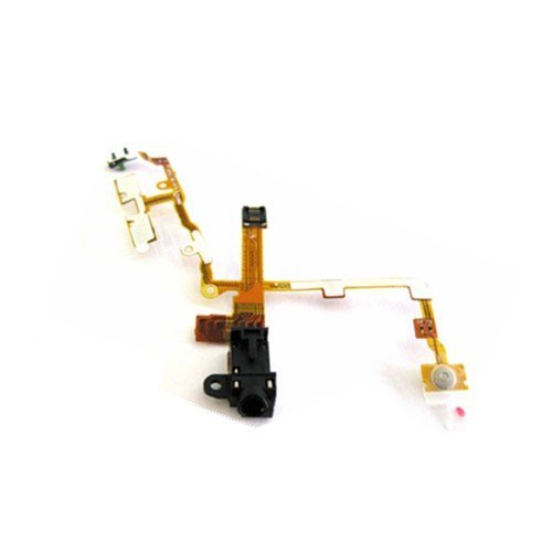 for iPhone 3GS / 3G - Black Power Volume Headphone Audio Jack Socket Flex Lead