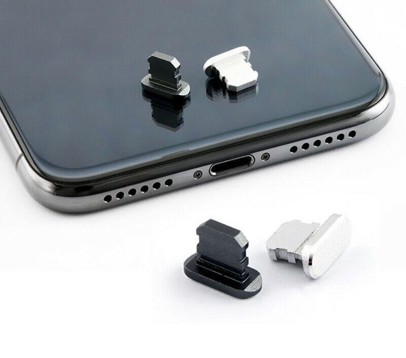 - for iPhone 14 13 12 11 XR XS SE 8 7 6 - Metal Charger Port Dust Cover Plug