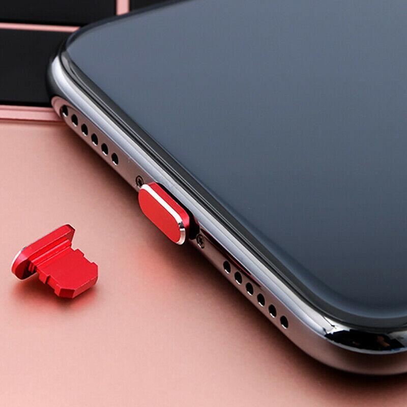 - for iPhone 14 13 12 11 XR XS SE 8 7 6 - Metal Charger Port Dust Cover Plug