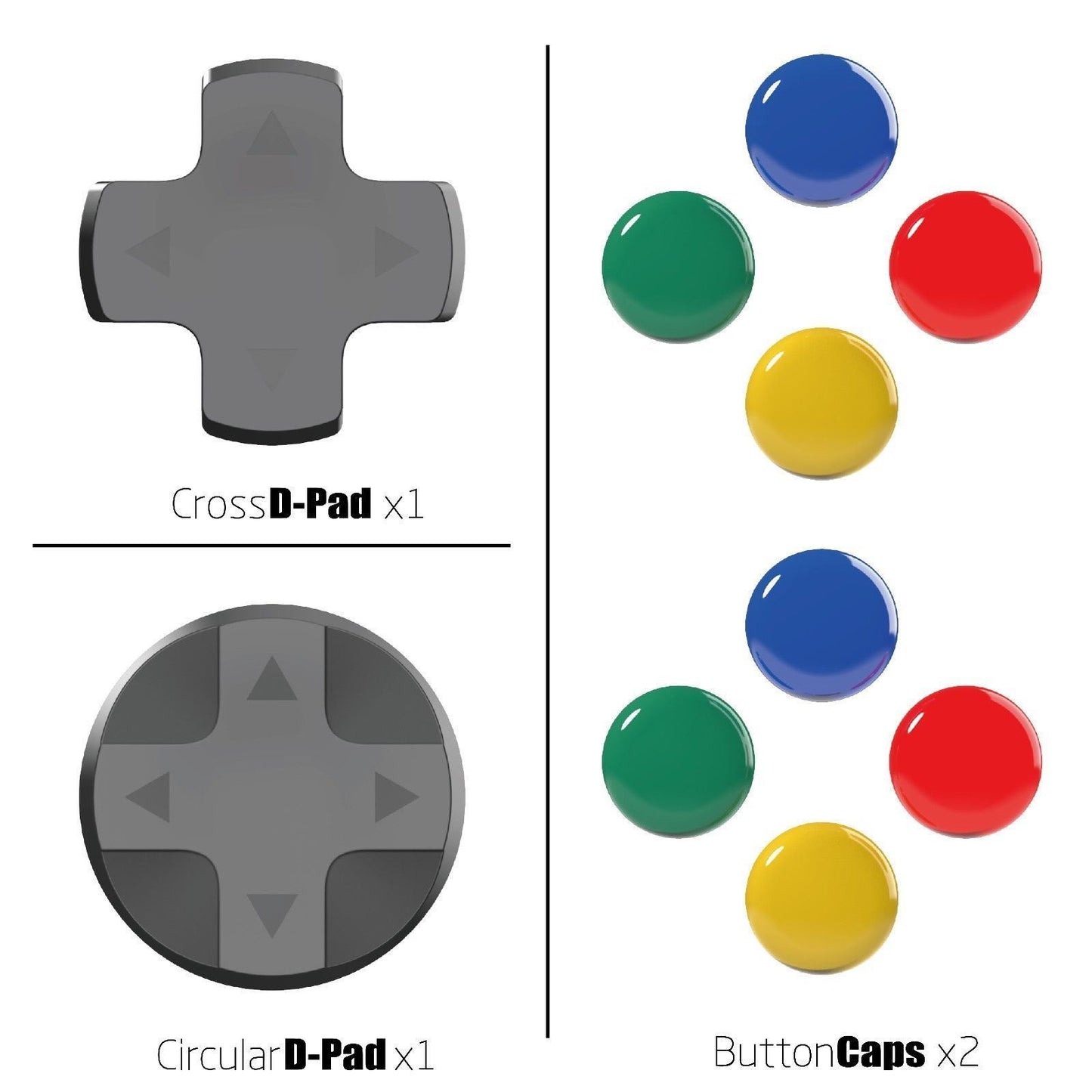 for Nintendo Switch Joy-Con - D-Pad Convertor & Button Cap Grip Cover Set | FPC