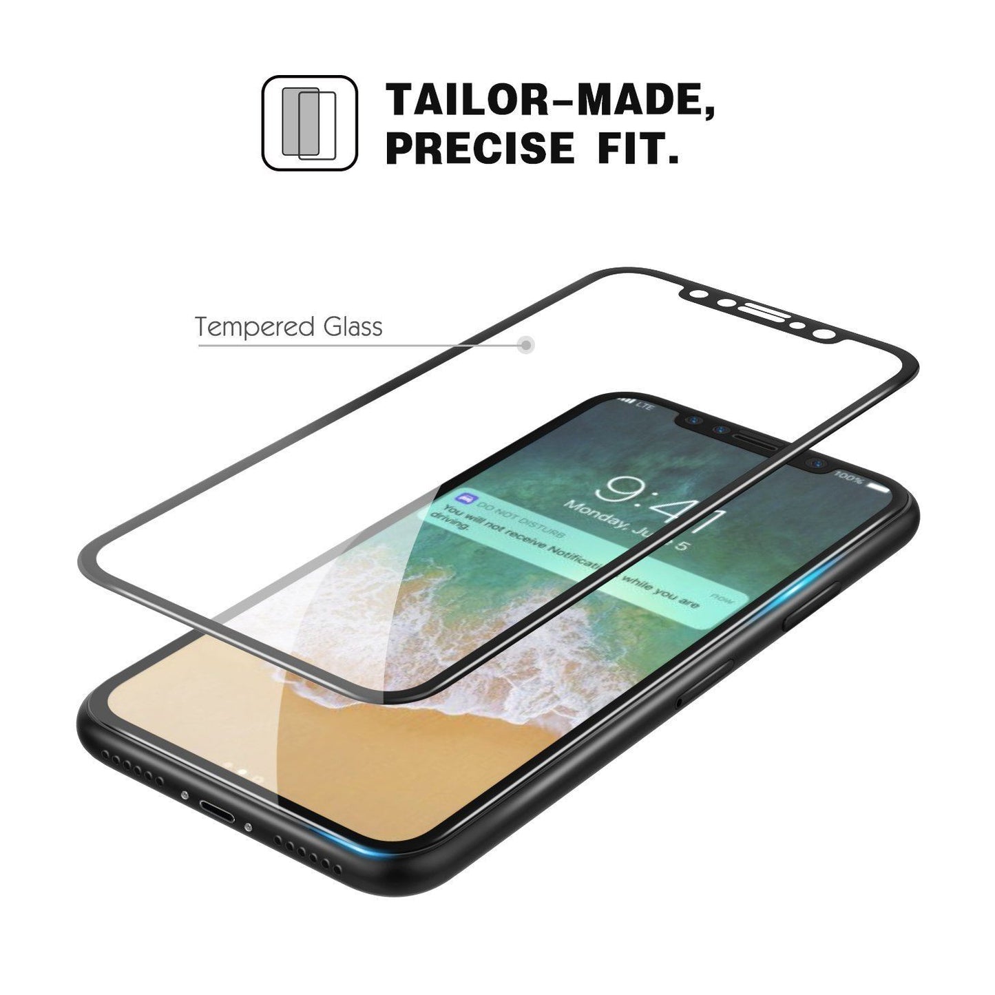 for iPhone XR/XS/X - Edge 4D Full Coverage Tempered Glass Screen Protector | FPC