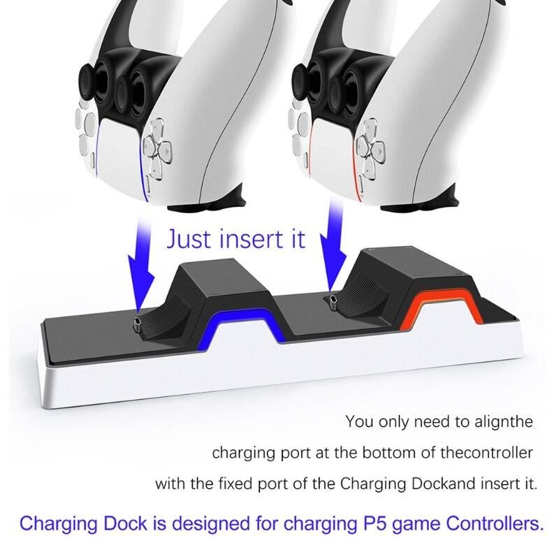for Sony PS5 Controller - LED Dual Charging Dock Stand Cradle | FPC