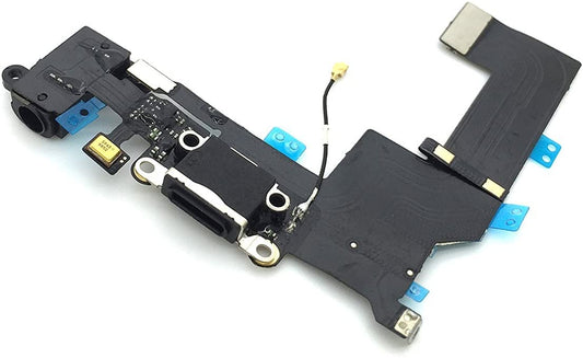 for Apple iPhone 5S - Black USB Charging Port Mic Headphone Jack Flex | FPC