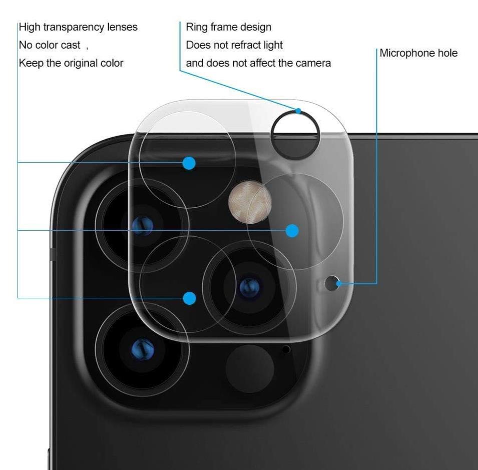 for iPhone 12 Pro - Full Tempered HD Glass Camera Lens Protector Cover | FPC