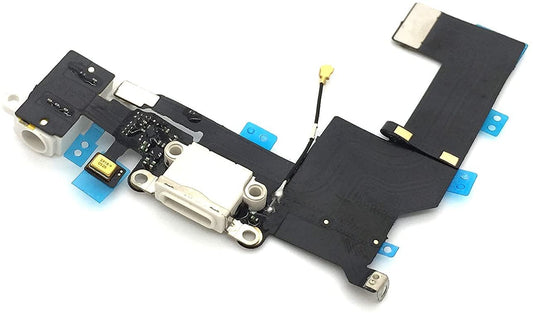 for iPhone 5S - White USB Charging Port Mic Headphone Jack Flex | FPC