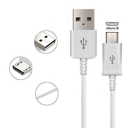 For Xbox One & 360 Controllers - White 3m Long Micro USB Charging Cable Lead