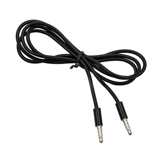 1m PRO Black 4 Pole 3.5mm Jack Male to Male Stereo Audio AUX Cable | FPC
