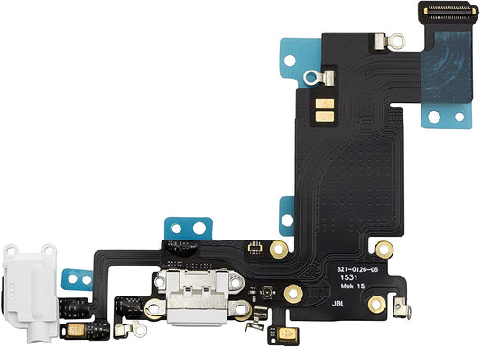 for iPhone 6S Plus - White USB Charging Port Mic Headphone Jack Flex Cable | FPC