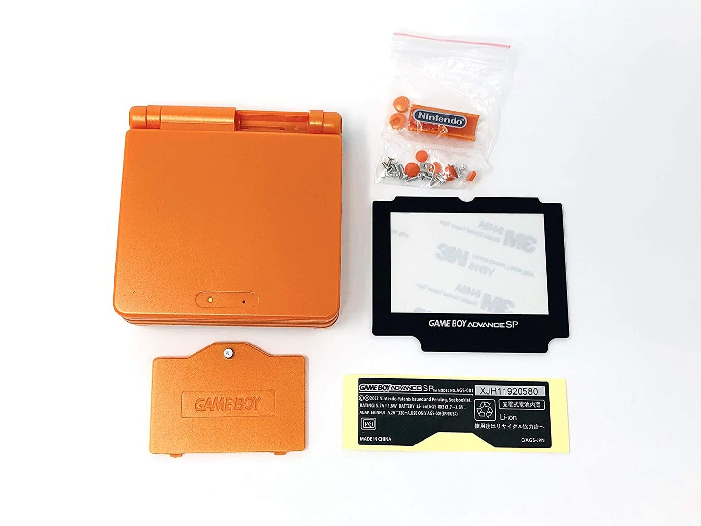 for Gameboy Advance SP - Orange Replacement Full Housing Shell & Lens | FPC