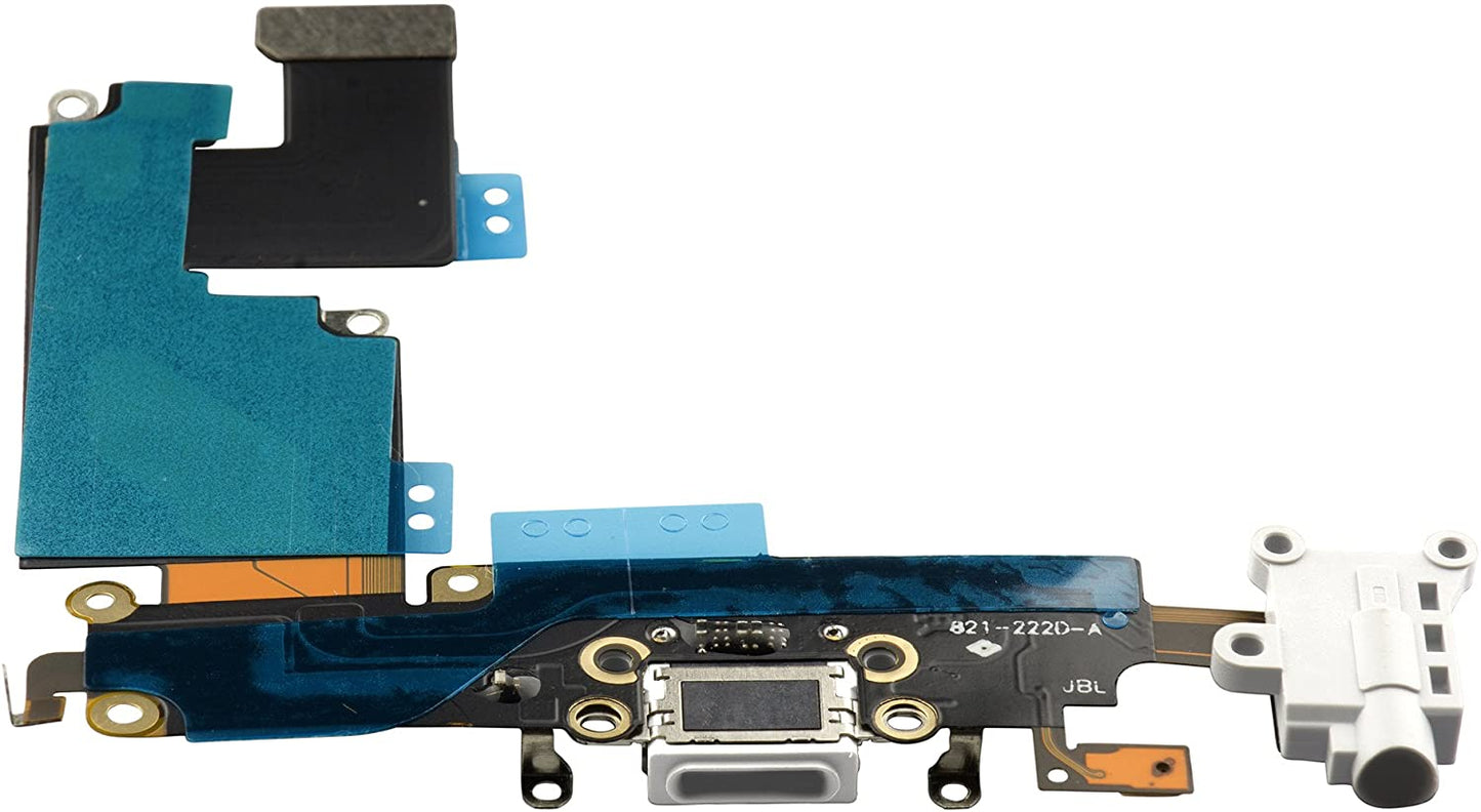 for iPhone 6 Plus - White USB Charging Port Mic Headphone Jack Flex Cable | FPC