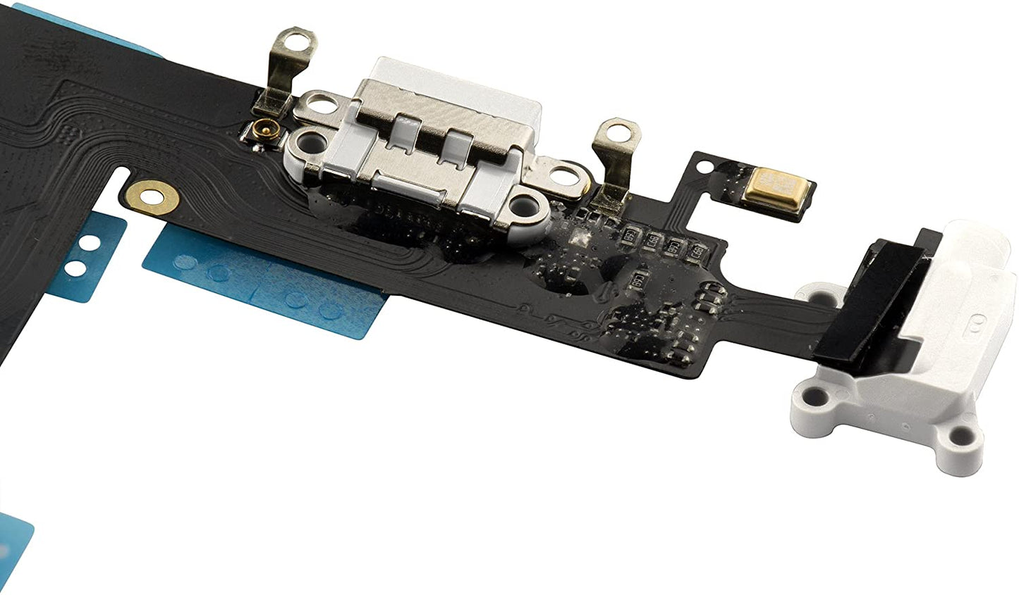 for iPhone 6 Plus - White USB Charging Port Mic Headphone Jack Flex Cable | FPC