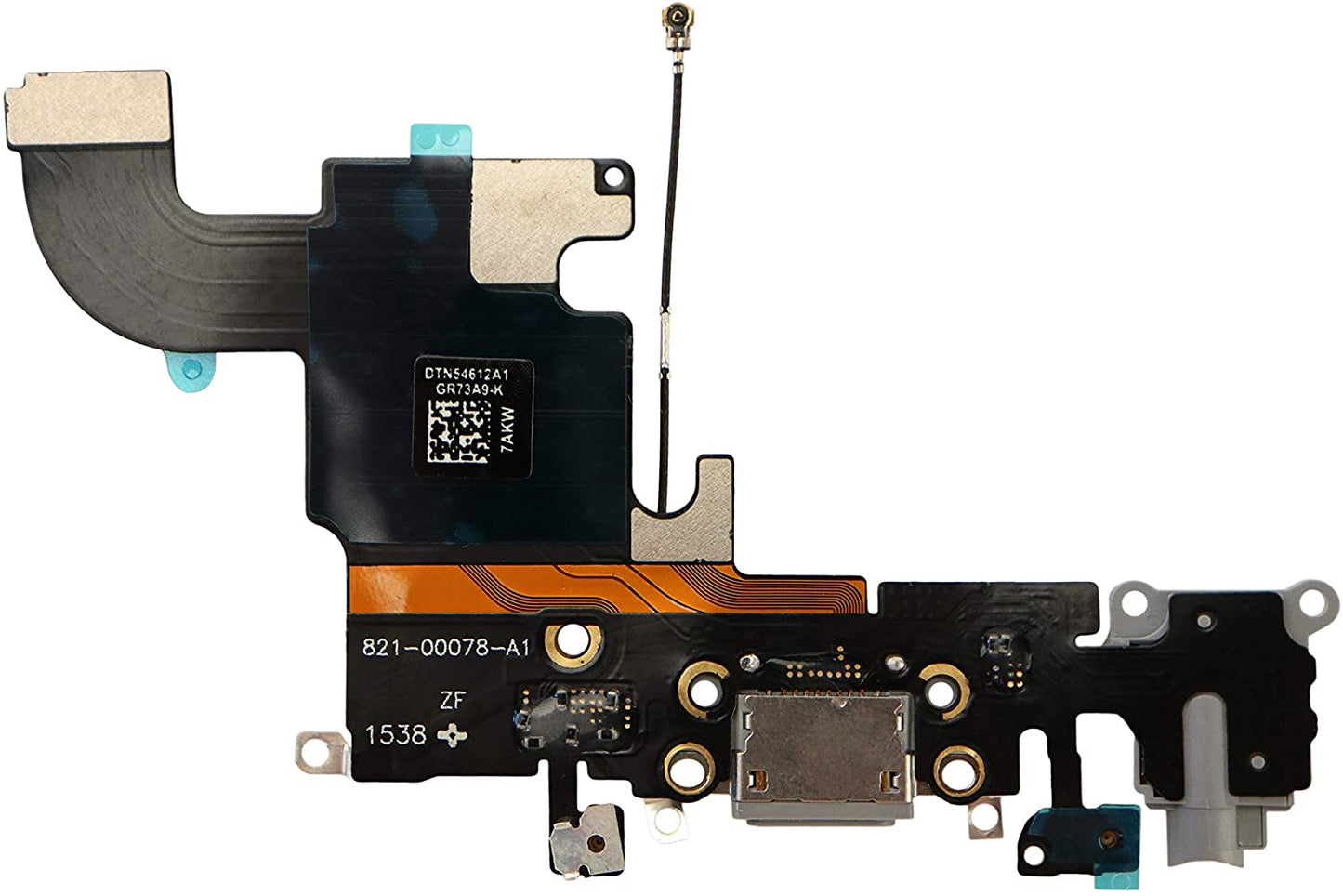 for iPhone 6S - Black USB Charging Port Mic Headphone Jack Flex Cable | FPC