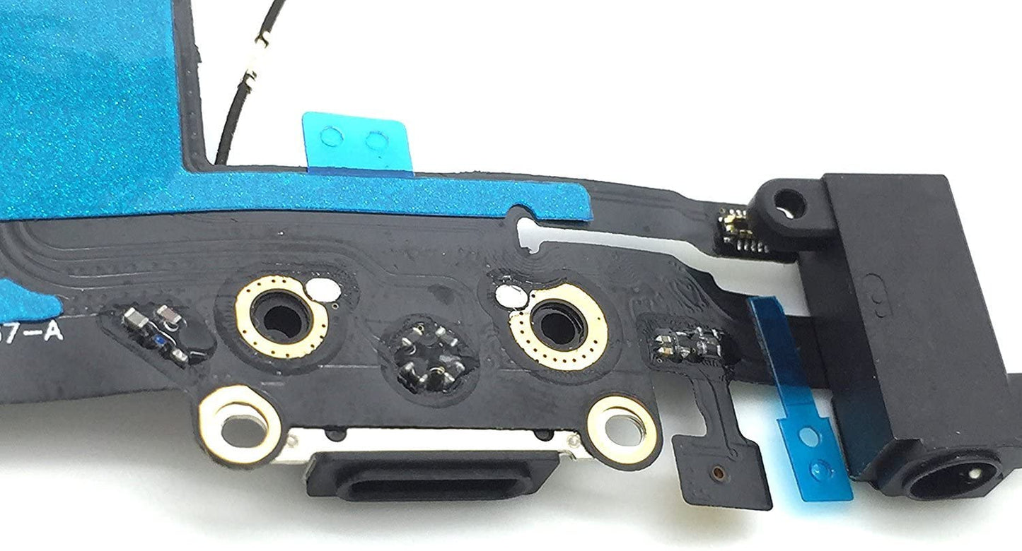 for Apple iPhone 5S - Black USB Charging Port Mic Headphone Jack Flex | FPC