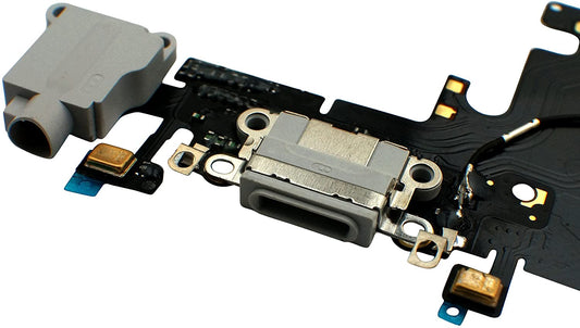 for iPhone 6S - Black USB Charging Port Mic Headphone Jack Flex Cable | FPC