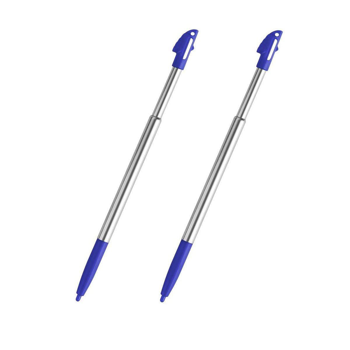 for Nintendo 3DS XL - 2x Navy Blue Metal Retractable Extendable Stylus Pens