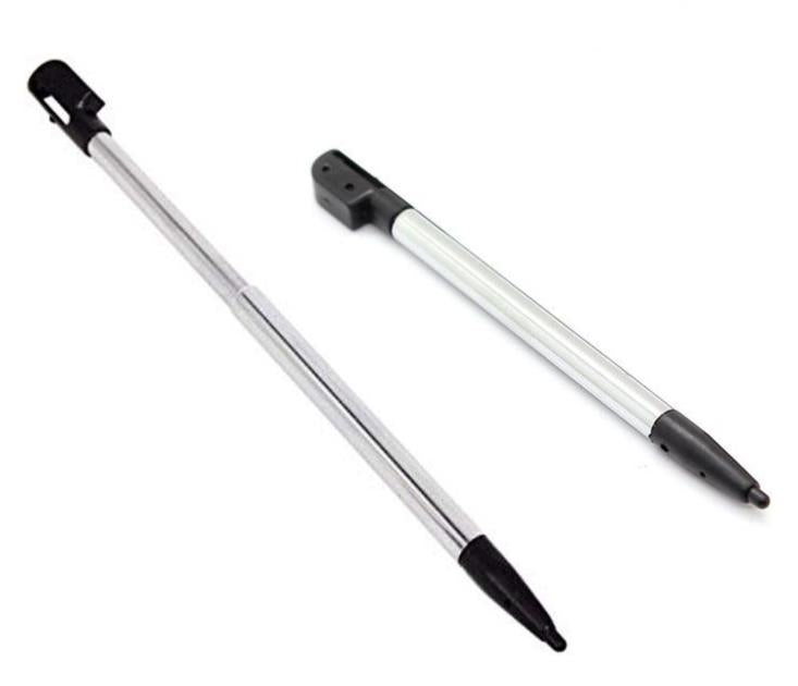 for Nintendo DS Lite - 2x Black Metal Retractable Extendable Stylus Touch Pens