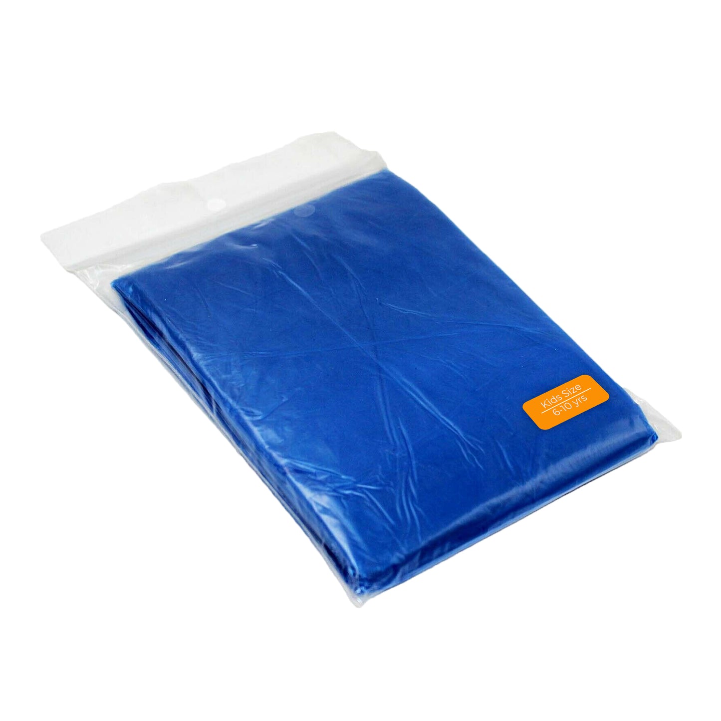 Blue Kids Child Disposable Waterproof Hooded Rain Poncho Mac Coat for Theme Park
