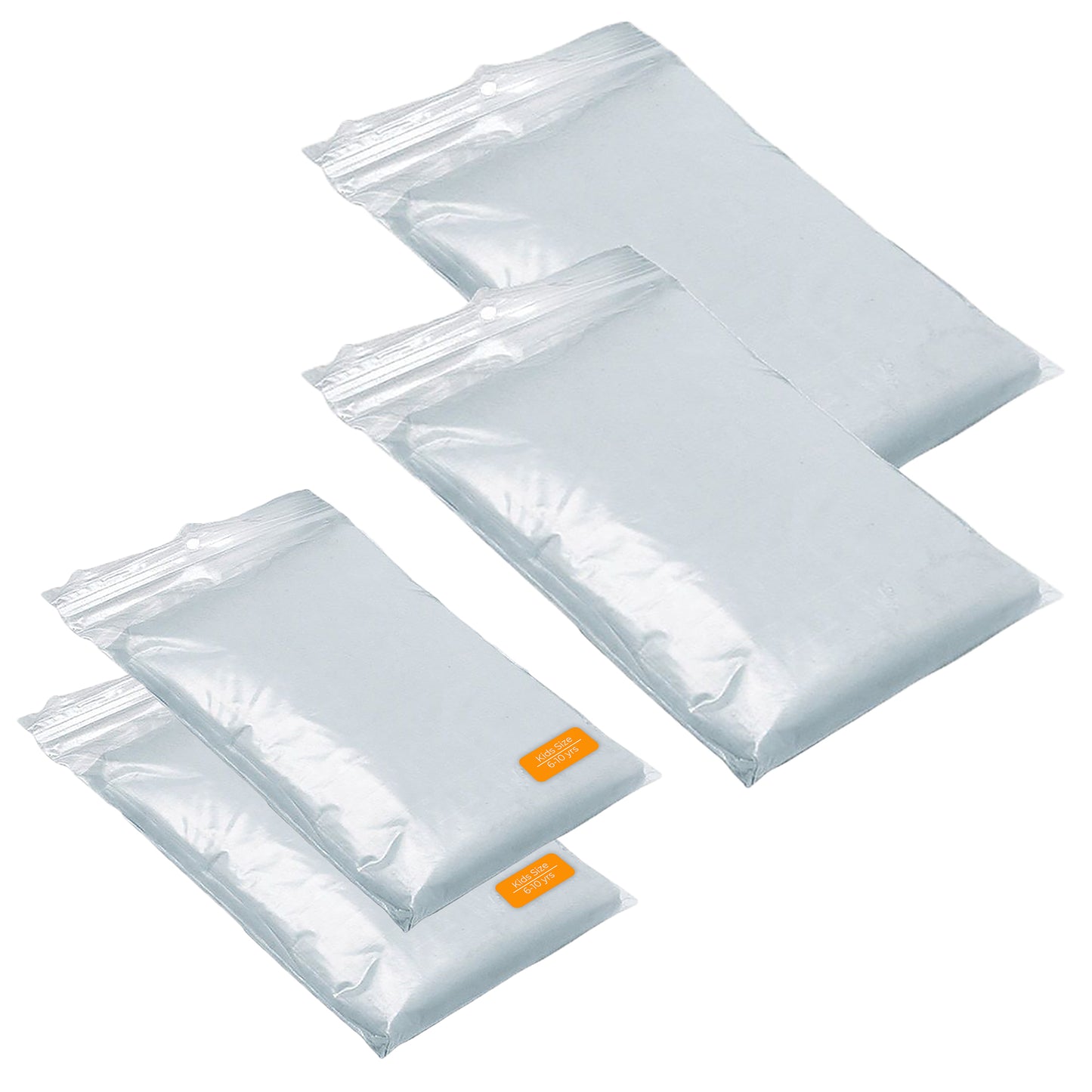 2x Adult 2x Kids Waterproof Hooded Rain Poncho for Theme Park Camping Festival
