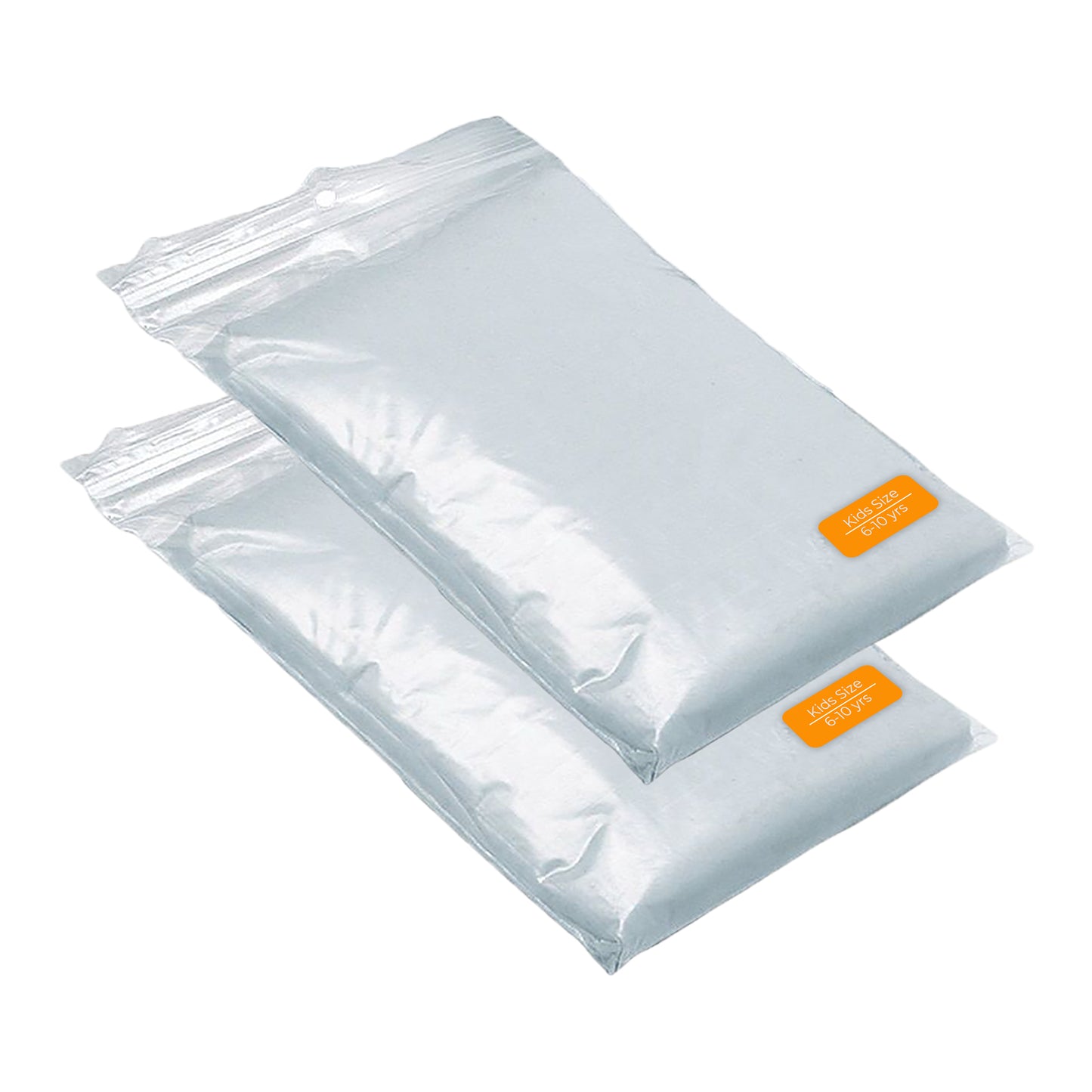 2x Kids Size Clear Waterproof Hooded Rain Poncho for Theme Park Camping Festival