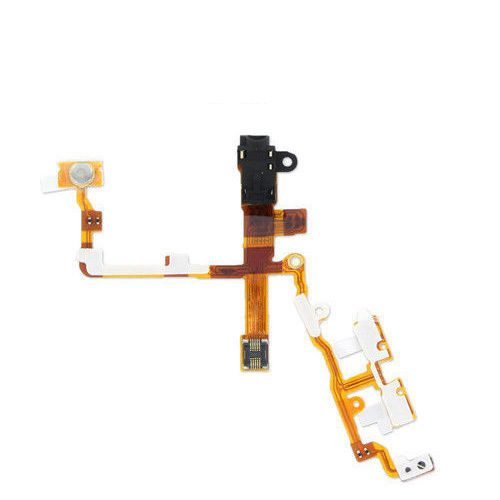 for iPhone 3GS / 3G - Black Power Volume Headphone Audio Jack Socket Flex Lead