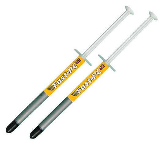 2x Silver Syringe Heat sink Compound Silicone Conductivity Thermal Paste | FPC