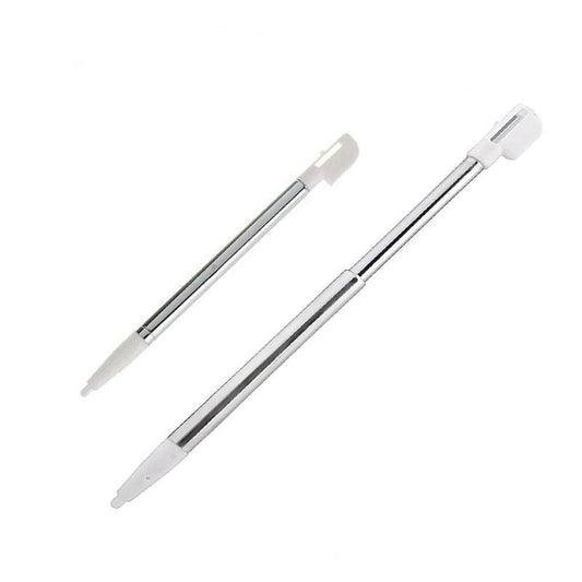 2x White Metal Retractable Extendable Stylus Touch Pens for Nintendo DS Lite