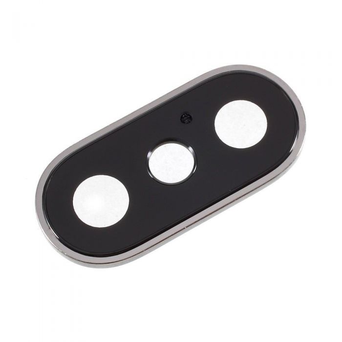 for iPhone X - Silver Replacement Sapphire Glass Camera Lens & Housing |FPC