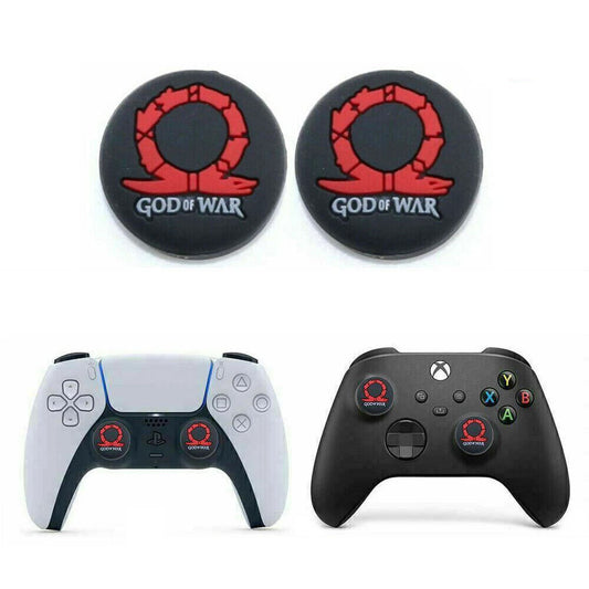 for PS5 | Series X|S | PS4 | Xbox One - 2x God Of War Thumbstick Grip Caps