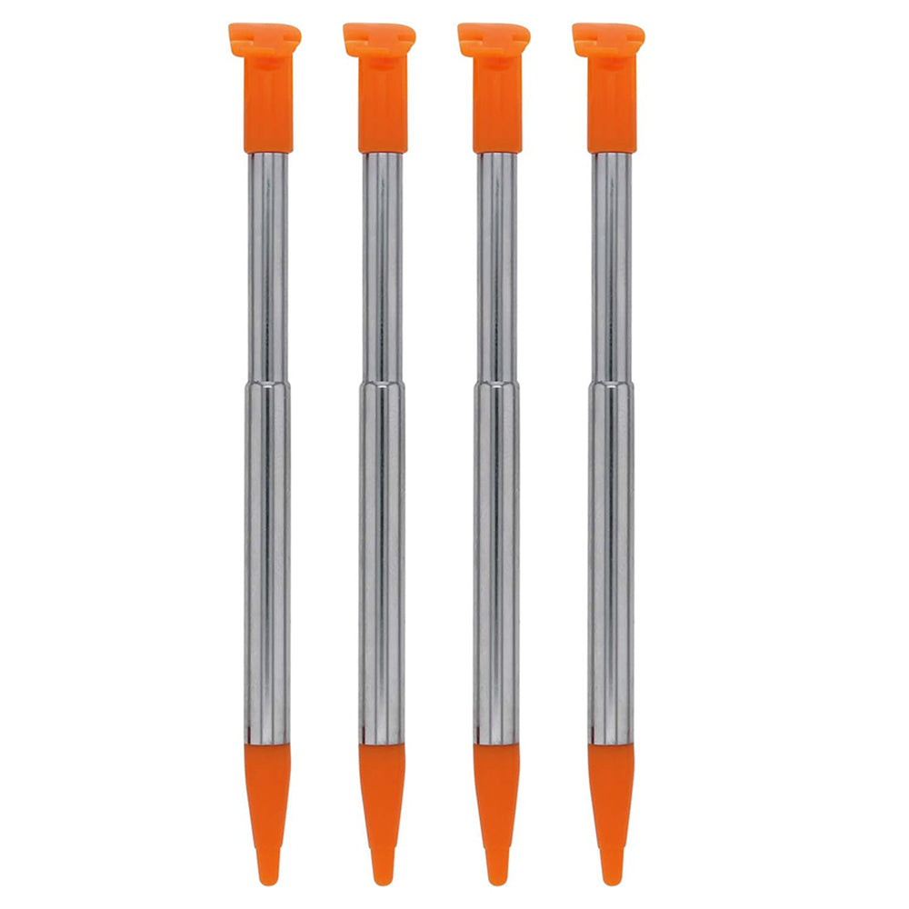 for Nintendo NEW 2DS XL - 4x Orange Metal Retractable Extendable Stylus Pens FPC