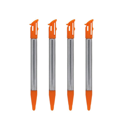 for Nintendo NEW 2DS XL - 4x Orange Metal Retractable Extendable Stylus Pens FPC