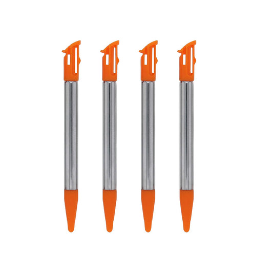 for Nintendo NEW 2DS XL - 4x Orange Metal Retractable Extendable Stylus Pens FPC