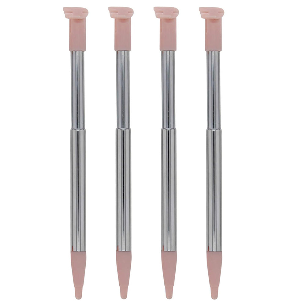 for Nintendo NEW 2DS XL - 4x Pink Metal Retractable Extendable Stylus Pens FPC