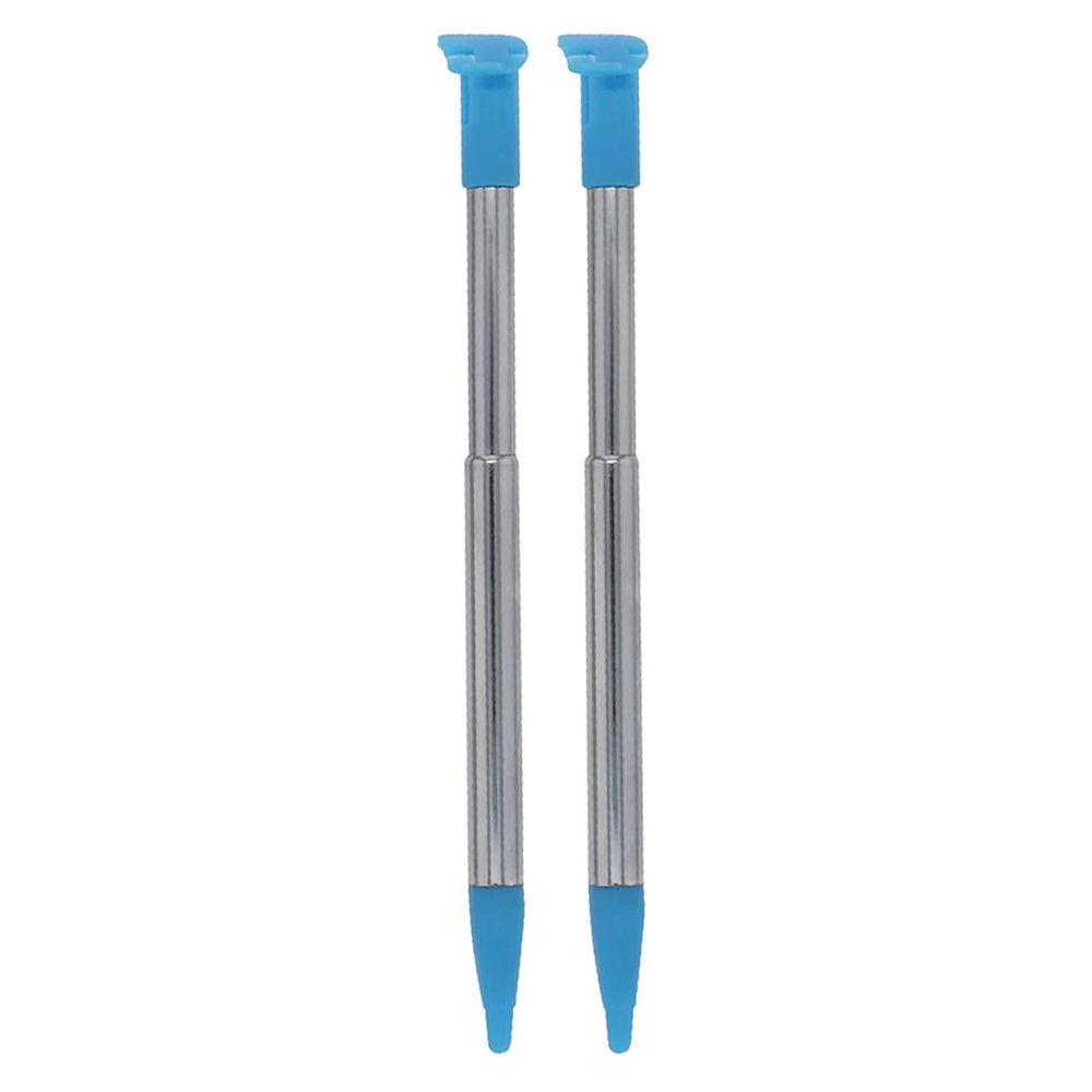 for Nintendo NEW 2DS XL - 2x Blue Metal Retractable Extendable Stylus Pens | FPC