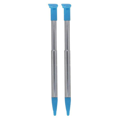 for Nintendo NEW 2DS XL - 2x Blue Metal Retractable Extendable Stylus Pens | FPC