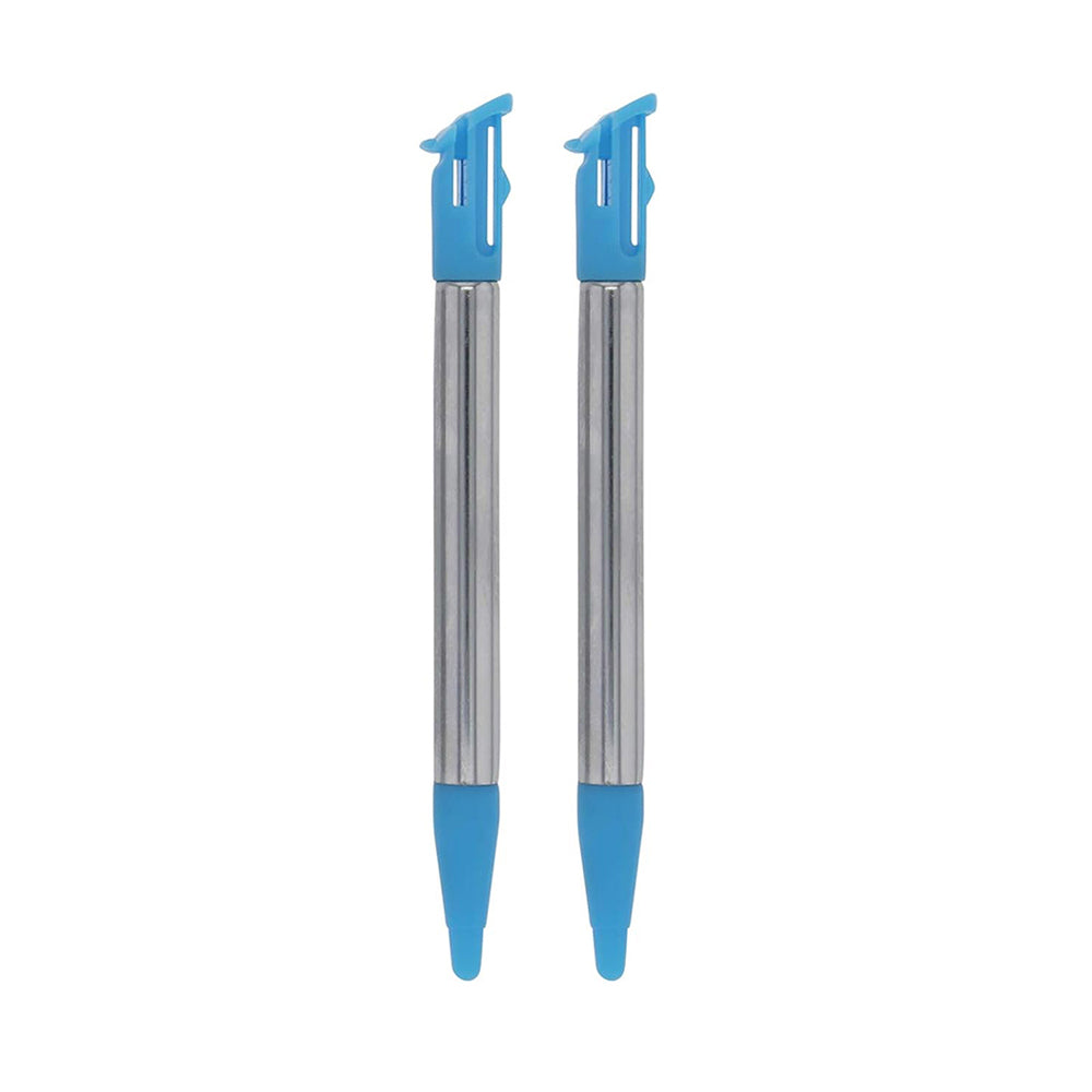 for Nintendo NEW 2DS XL - 2x Blue Metal Retractable Extendable Stylus Pens | FPC