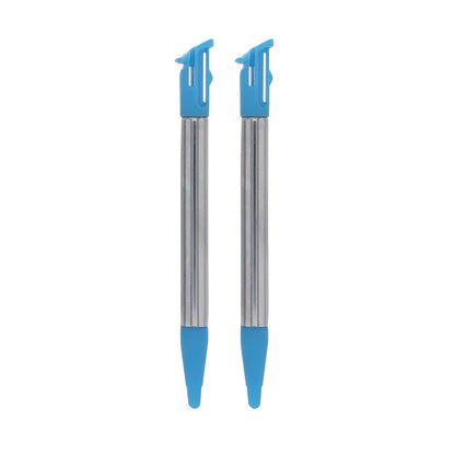 for Nintendo NEW 2DS XL - 2x Blue Metal Retractable Extendable Stylus Pens | FPC